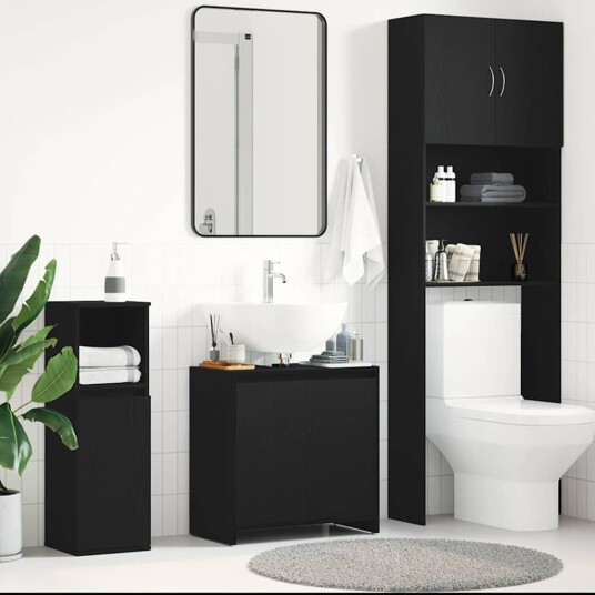 Vidaxl Baderomsskap svart eik 60x33x60 cm konstruert tre 862508