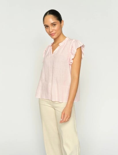 MOS MOSH Mmtea Linen Blouse Pink L
