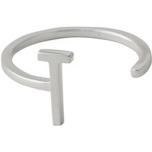 Design Letters Ring Silver A-Z T Design Letters Ring Silver A-Z T