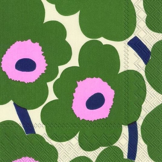 Ihr Marimekko Unikko mørk grønne lunsjservietter