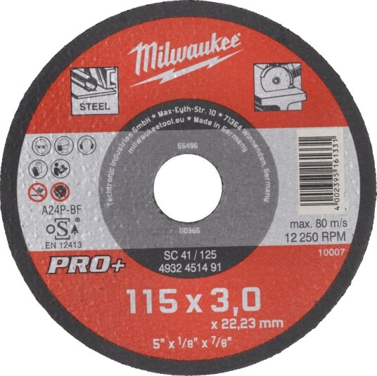 Milwaukee Metal Pro+ Scs41/115x3 Kappeskive