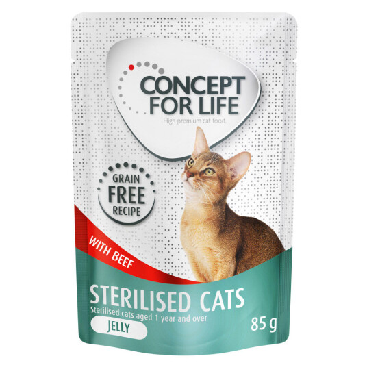 Concept for Life Sterilised Cats okse uten korn – i gelé  - 12 x 85 g