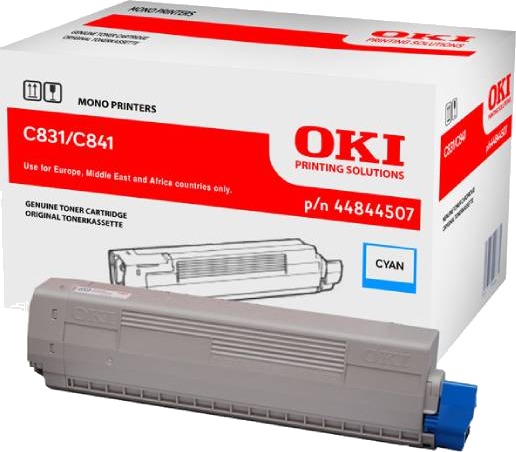 OKI C 831/841 C lasertoner - 44844507 Original - Cyan 10000 sider OKI C 831/841 C lasertoner - 44844507 Original - Cyan 10000 sider