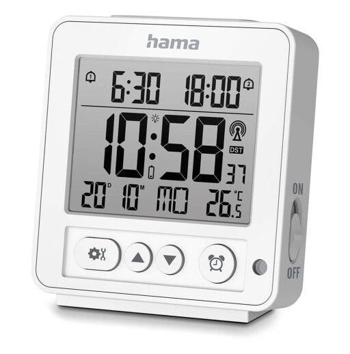Hama Digital Alarm Clock "Rhodos" DCF White