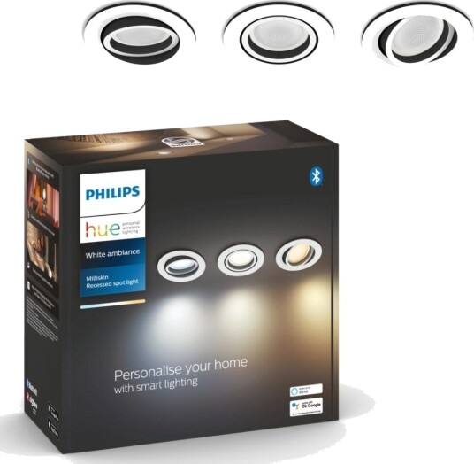 Philips Hue Milliskin white innfelt spotlight 3-pakning Philips Hue Milliskin white innfelt spotlight 3-pakning