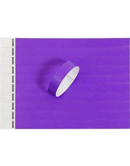 Superkul 1000 stk Nummererte Tyvek Festivalarmbånd Entrearmbånd Lilla ALI Tyvek Lilla
