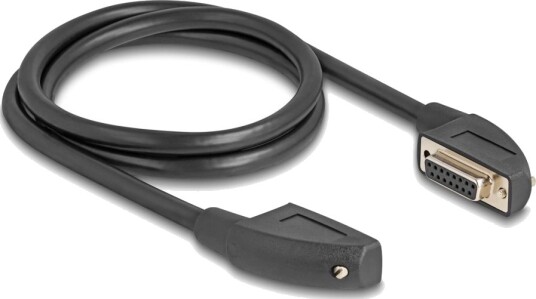 Delock Seriell Kabel 15 Pin D Sub Db 15 Hunn 90° Right Angled Screwable Til 15 Pin D Sub Db 15 Hunn 90° Right Angled Screwable 1 M Svart