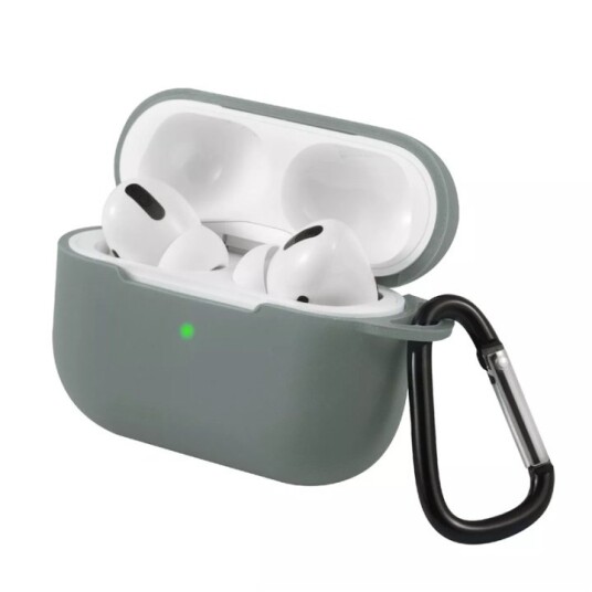 Silikonskall med krok for Airpods Pro, Grå