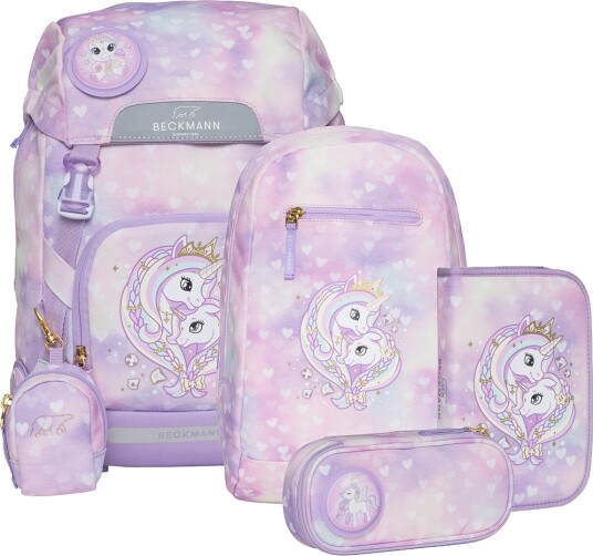 Beckmann Skolesekk Sett Classic Maxi Unicorn Princess Purple