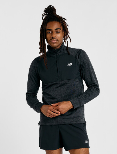 New Balance Rc Essential Heat Grid 1/2 Zip - Black - L