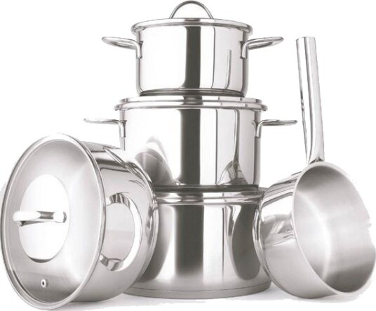 Kitchen Essentials Steel grytesett 9 deler inkl lokk Kitchen Essentials Steel grytesett 9 deler inkl lokk