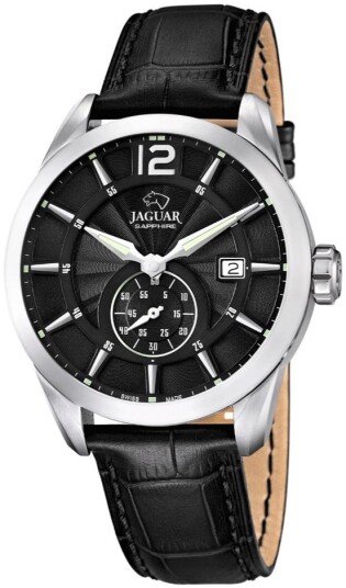 Jaguar Herreklokke J663/4 Acamar Sort/Lær Ø43 mm Jaguar Herreklokke J663/4 Acamar Sort/Lær Ø43 mm