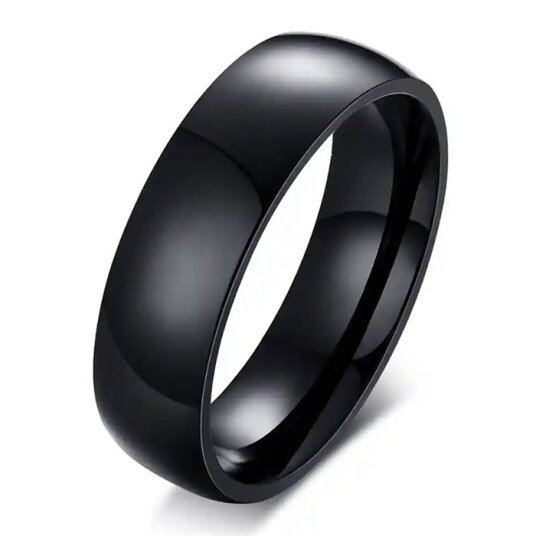 Blackcoatet herre ring i edelstål.