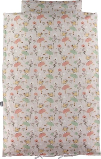 Nørgaard Madsens Sengetøy Baby Beige m. Rosa Ballerina Nørgaard Madsens Baby Sengetøy Baby