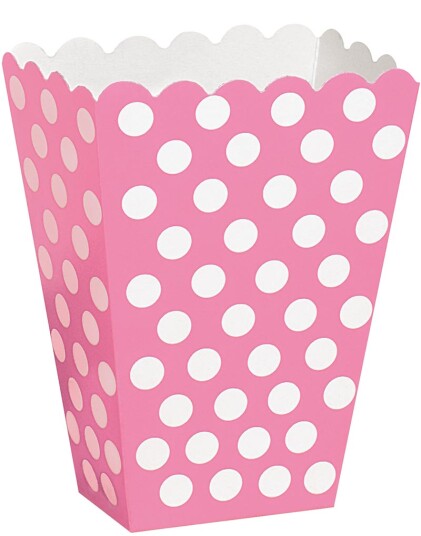 Unique 8 stk Polka Dots Beger i Rosa og Hvit 59295