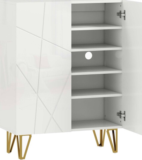 Hvitt skoskap med justerbare hyller – 72x31,5x95 cm