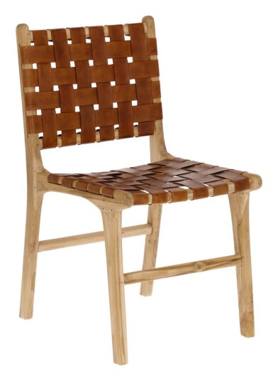 Kave Home Calixta Spisestol - Teak/Lær Unoliving