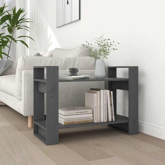 vidaXL Bokhylle/romdeler gr? 80x35x56,5 cm heltre furu