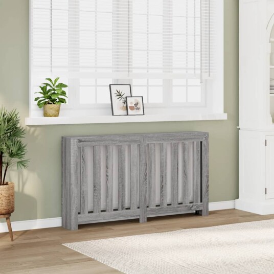 Radiatordeksel grå sonoma 149x20x82 cm konstruert tre Radiatordeksel grå sonoma 149x20x82 cm konstruert tre