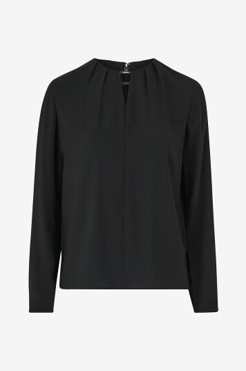 Calvin Klein - Bluse Metal Bar Long Sleeve Blouse - Svart