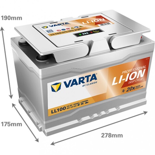 Varta Lithium LL100 12V 100Ah - Bluetooth (278x175x190mm)