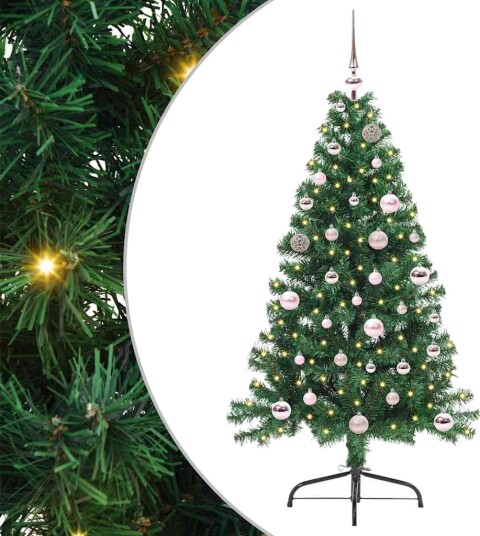  Kunstig Forhåndsopplyst Juletre med 150 LED grønn 150 cm PVC