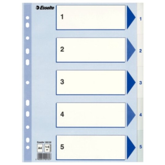 Register Esselte PP A4 1-5 Hvit