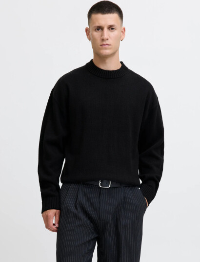 Jack & Jones Jjeurban Jack Knit Crew Neck Sn - Black - XXL Jack & Jones Jjeurban Jack Knit Crew Neck Sn - Black - XXL
