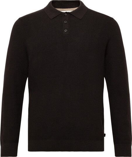 Tom Tailor Structured Knit Polo Brown L Tom Tailor Structured Knit Polo Brown L
