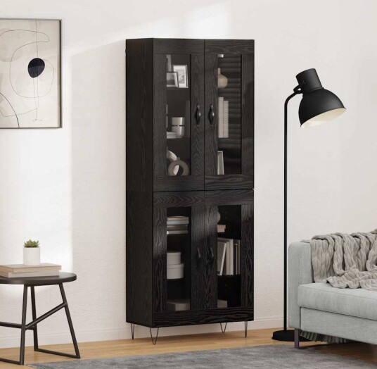 Høyskap Svart Eik 69,5 x 34 x 180 cm Konstruert tre Høyskap Svart Eik 69,5 x 34 x 180 cm Konstruert tre