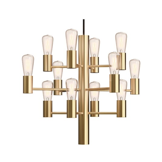 Herstal - Manola Mini 12 Lysekrone Satin Messing - Lampemesteren Herstal - Manola Mini 12 Lysekrone Satin Messing - Lampemesteren