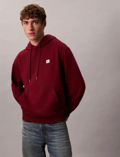 Calvin Klein Jeans Ls 350Terry Eu Whsl Badge Hoodie - Red - XL