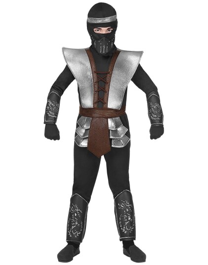 Svart Ninja Master Barnekostyme