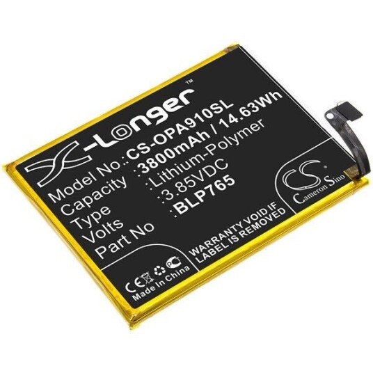 OPPO CPH2001 batteri (3800 mAh 3.85 V, Sort)