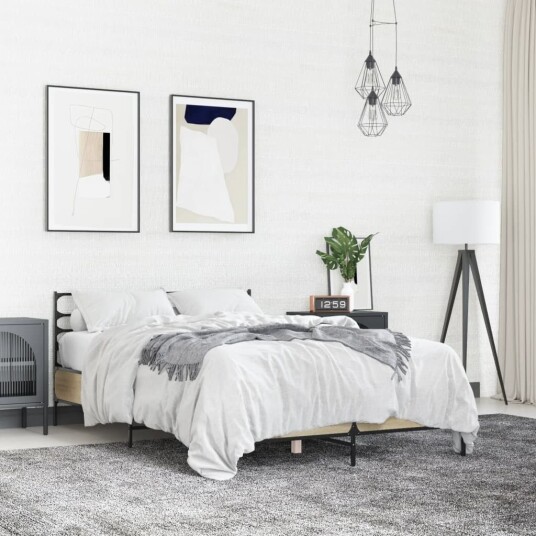  Sengeramme sonoma eik 120x190 cm konstruert tre og metall 8721102613647