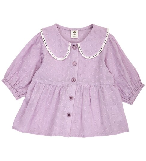 Müsli Daisy Collar Puff S/S Shirt Purple 110