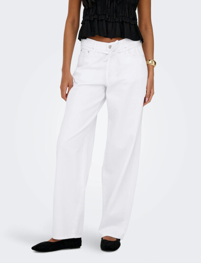 ONLY Onlgianna Mw Straight Dot211 Dnm Noos   White   25 x 30