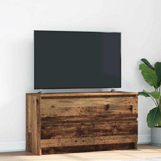 TV benk gammelt tre 100x35x54 cm konstruert tre