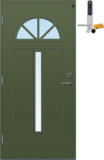Ytterdør Bygg1 Lyngdal med Yale Doorman Classic Home