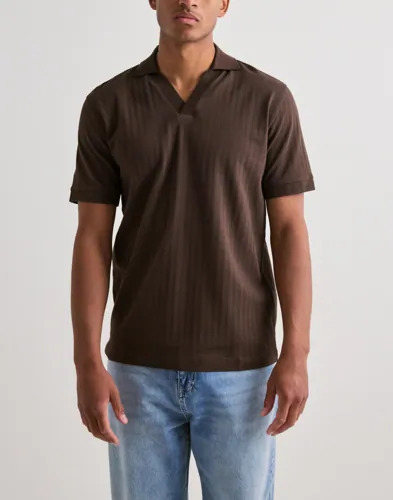 Selected Men Slhmilan Ss Polo Kortermet poloskjorte Brun