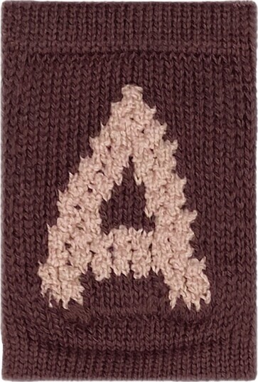 Smallstuff Knitted Letter A Rose   Burgundy   ONE SIZE 10 cm