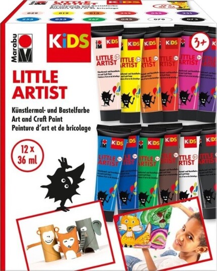 Marabu KiDS Little Artist maling i tuber 36 ml sett med 12 farger Marabu KiDS Little Artist maling i tuber 36 ml sett med 12 farger