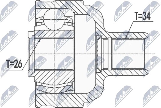 Nty Drivknute drivaksel NTY NPW PL 084