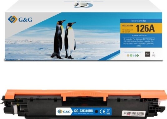 G&G Toner G&G-Kompatibel Toner Med Hp Ce310a Nt-Ch310fbk-A Hp 126A Svart 1200S