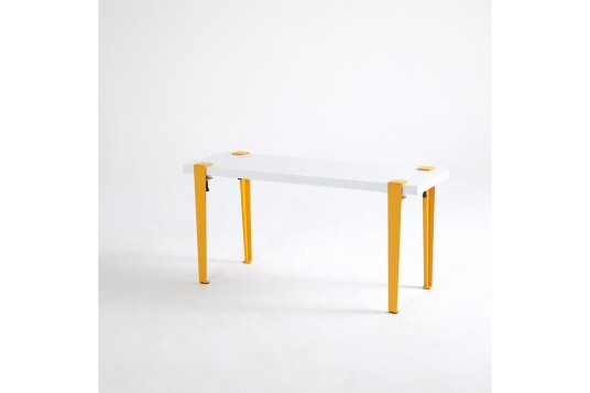 Khalkeus Benk 90x30 cm Hvit/Gul Hanah Home