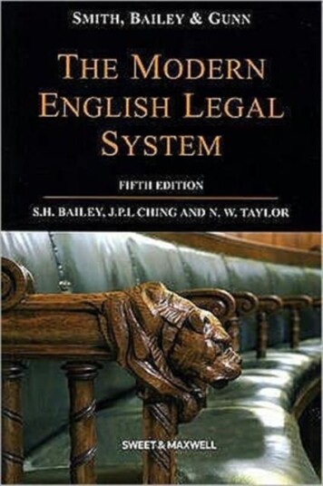 Smith Bailey & Gunn on The Modern English Legal System