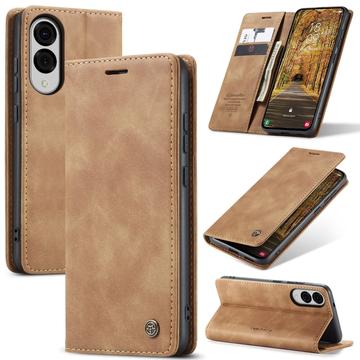 Caseme 013 Series Samsung Galaxy S25 Edge Lommebok deksel Brun