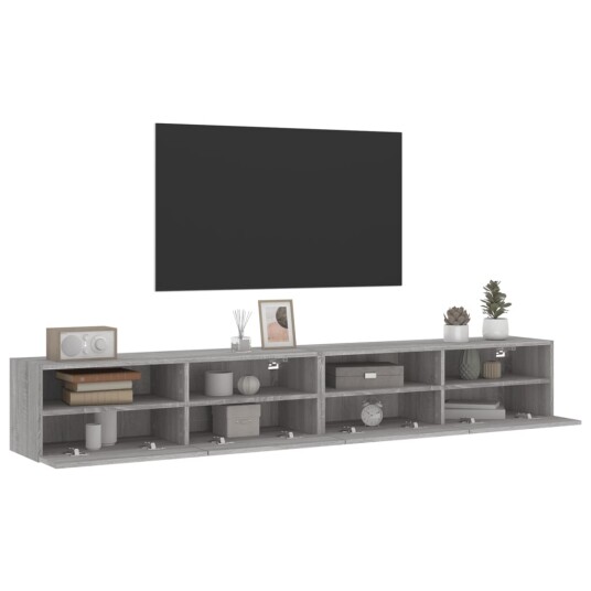 vidaXL Vegghengte TV-benker 2stk grå sonoma 100x30x30cm konstruert tre 8721012254770