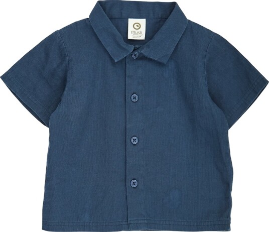 Müsli Skjorte k/e - Twill - Navy - Müsli - 1 år (80) - Skjorte K/E - Marineblå