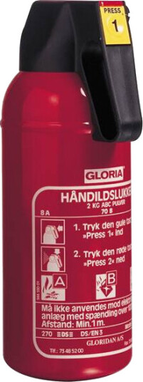 Gloria Brannslukker 2kg Pulver Gloria Brannslukker 2kg Pulver